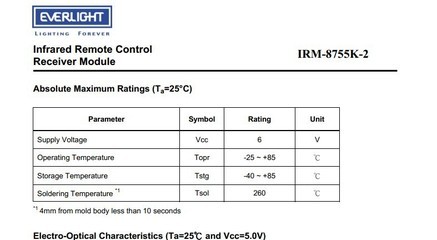光電器件新選擇 臺灣億光紅外線接收頭IRM-8755K-1